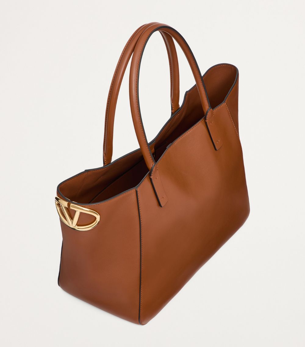 VALENTINO GARAVANI Valentino Garavani Small Calf Leather Vlogo Tote Bag