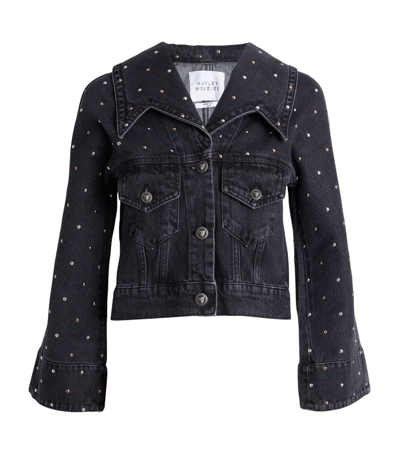 Hayley Menzies Hayley Menzies Acid Wash Studded Denim Jacket