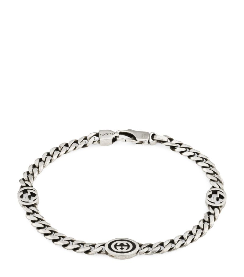 Gucci Gucci Sterling Silver Interlocking G Bracelet