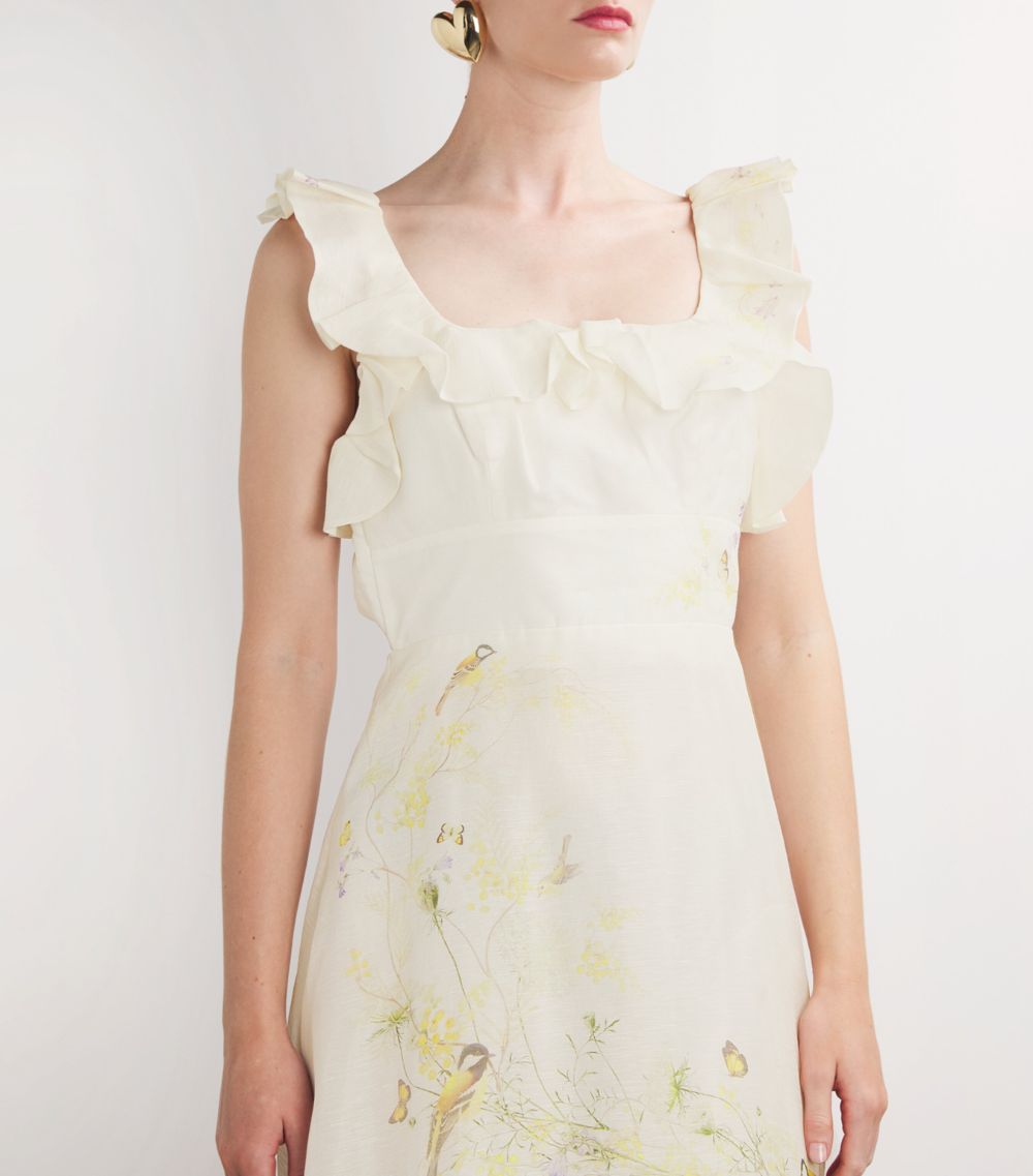 Zimmermann Zimmermann Linen-Silk Floral Harmony Dress