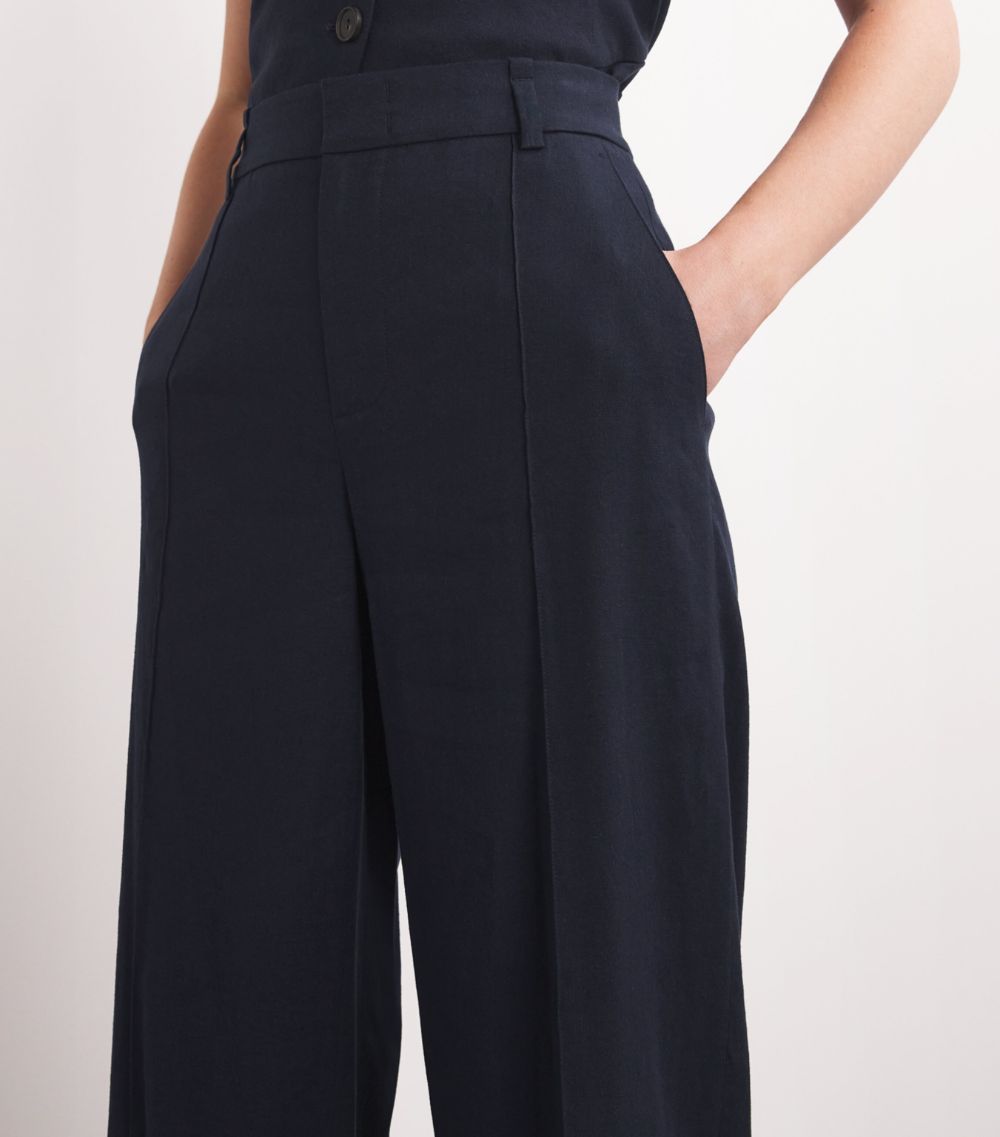 Vince Vince Linen-Blend Wide-Leg Trousers