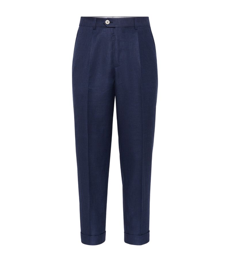 Brunello Cucinelli Brunello Cucinelli Wool-Linen-Silk Tailored Trousers