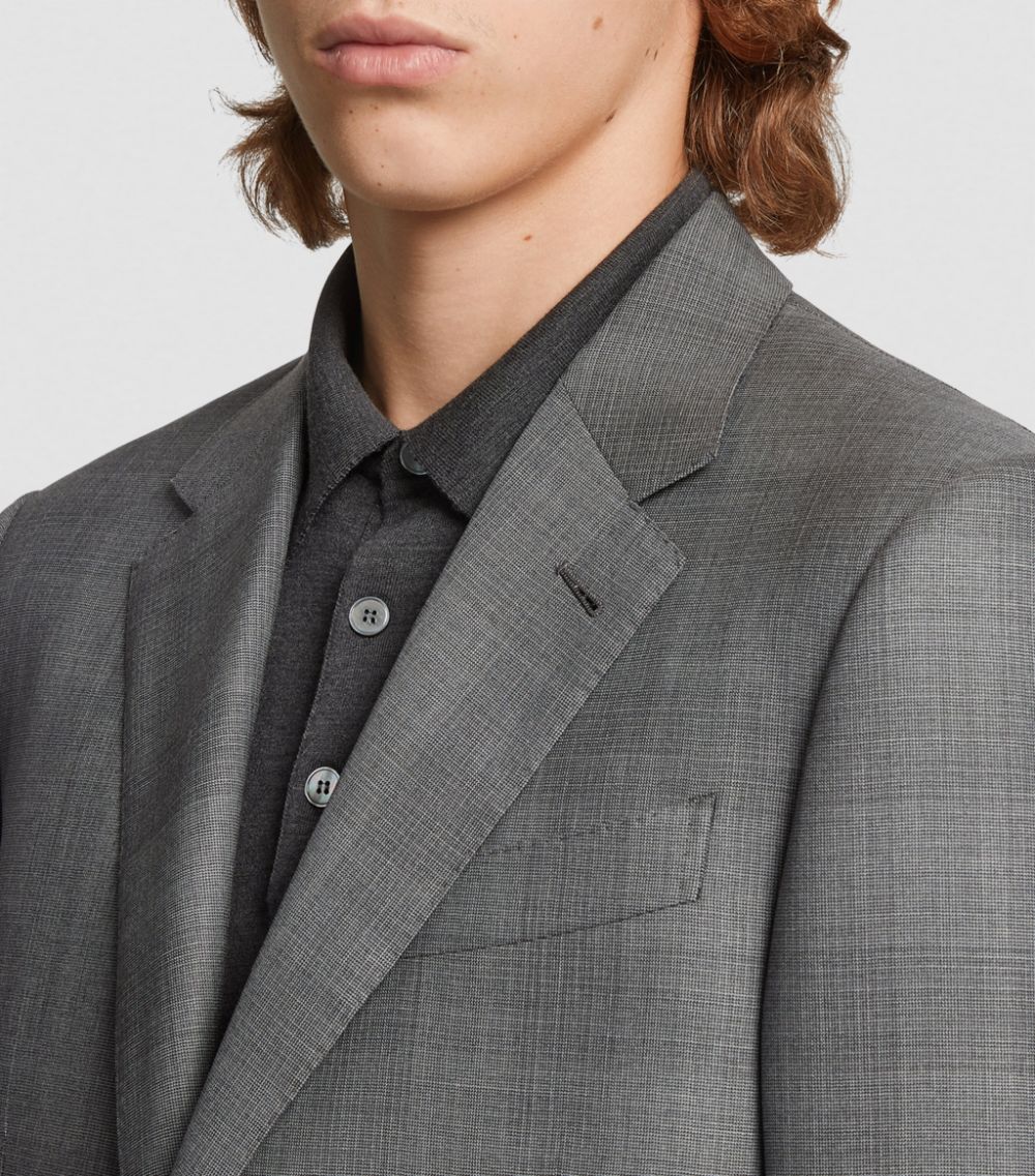 zegna Zegna Wool Check Two-Piece Suit