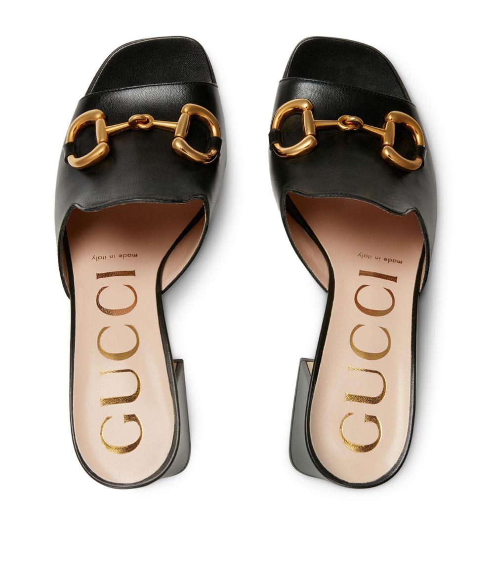 Gucci Gucci Leather Horsebit Mules 75