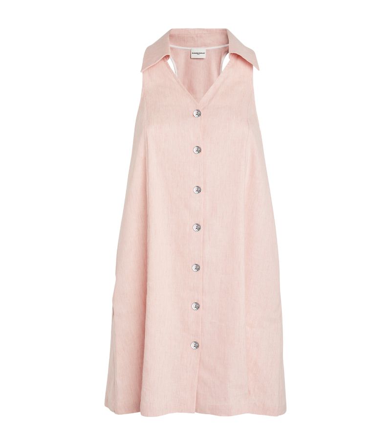  Claudie Pierlot Linen-Blend Mini Shirt Dress