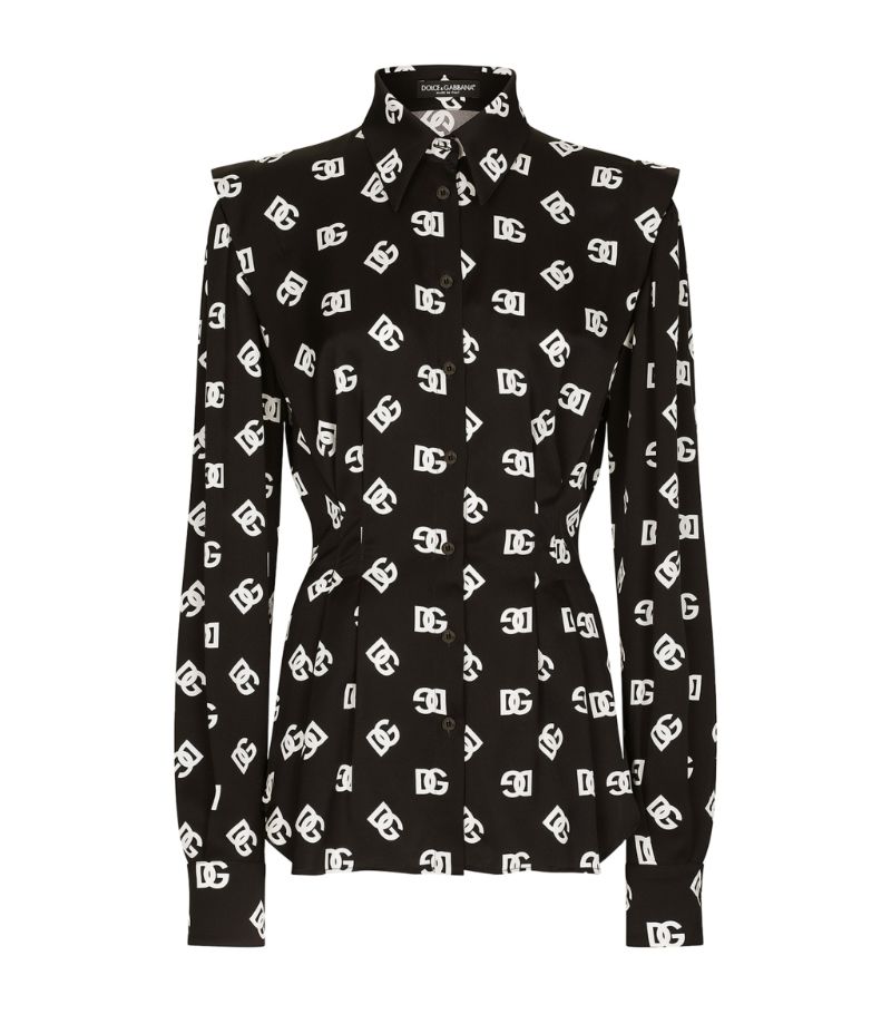 Dolce & Gabbana Dolce & Gabbana Silk All-Over Logo Blouse