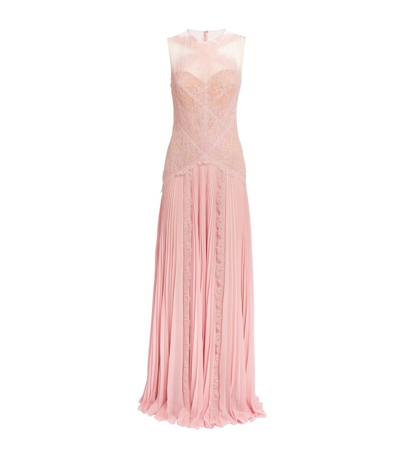 Honayda Honayda Lace Pleated Gown