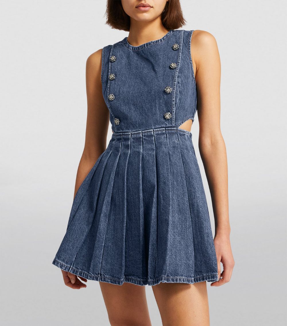 Self-Portrait Self-Portrait Denim Cut-Out Mini Dress