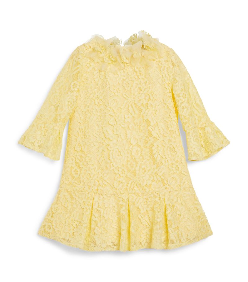 Marchesa Kids Couture Marchesa Kids Couture Frill-Neck Lace Dress (6-12 Years)