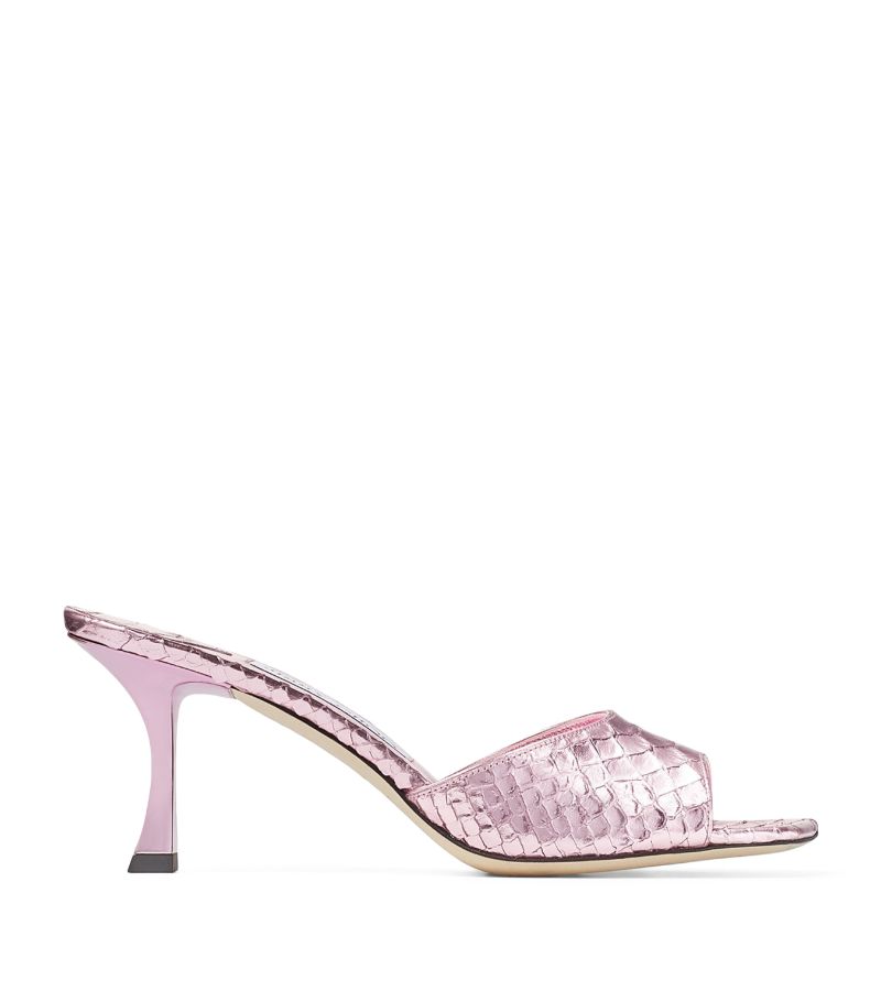 Jimmy Choo Jimmy Choo Val 70 Metallic Leather Mules