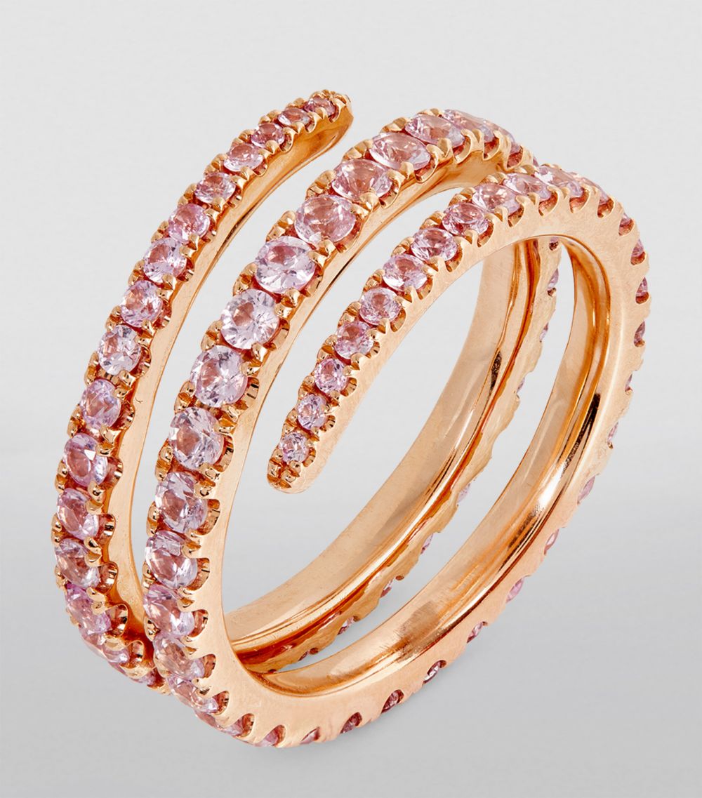 Anita Ko Anita Ko Rose Gold And Pink Sapphire Coil Ring