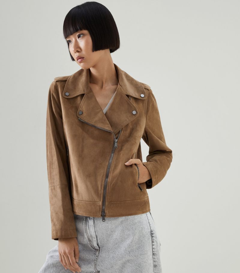 Brunello Cucinelli Brunello Cucinelli Suede Biker Jacket