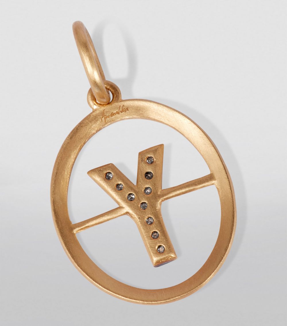 Annoushka Annoushka Yellow Gold And Diamond Y Pendant