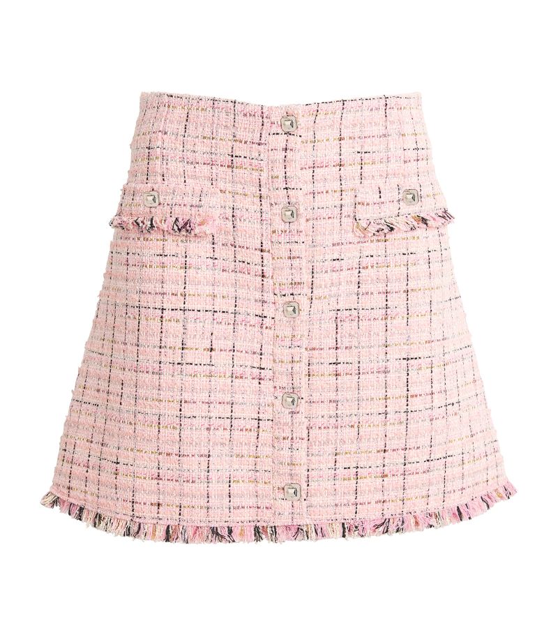  Maje Tweed Frayed Mini Skirt