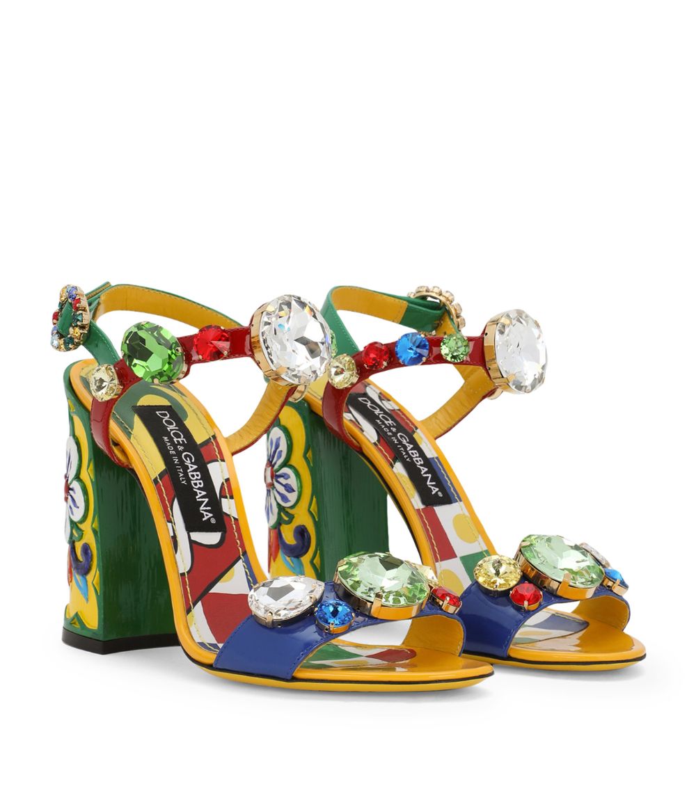 Dolce & Gabbana Dolce & Gabbana Leather Embellished Heeled Sandals 105