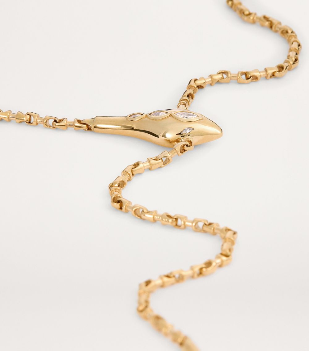 Jacquie Aiche Jacquie Aiche Yellow Gold And Diamond Snake Necklace