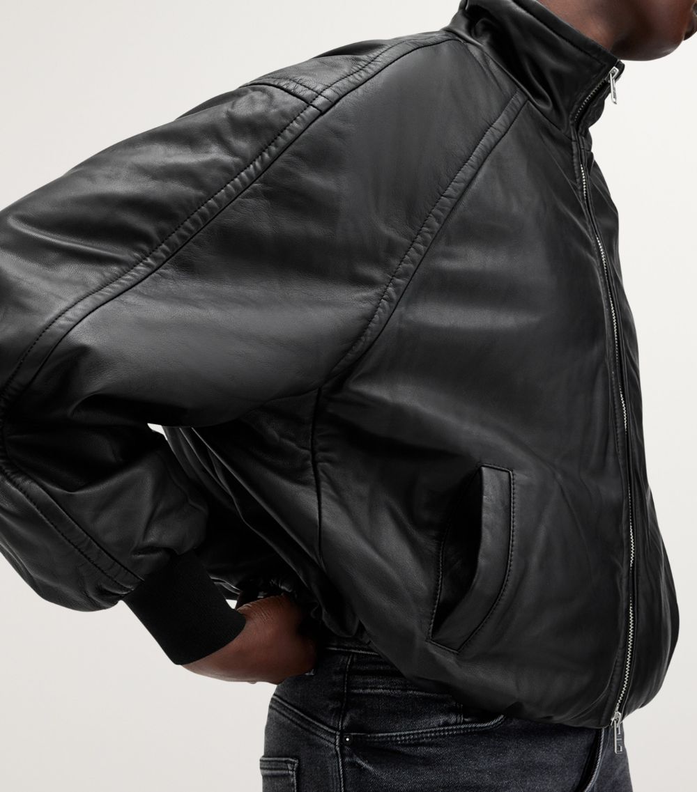 Allsaints Allsaints Leather Rowan Bomber Jacket