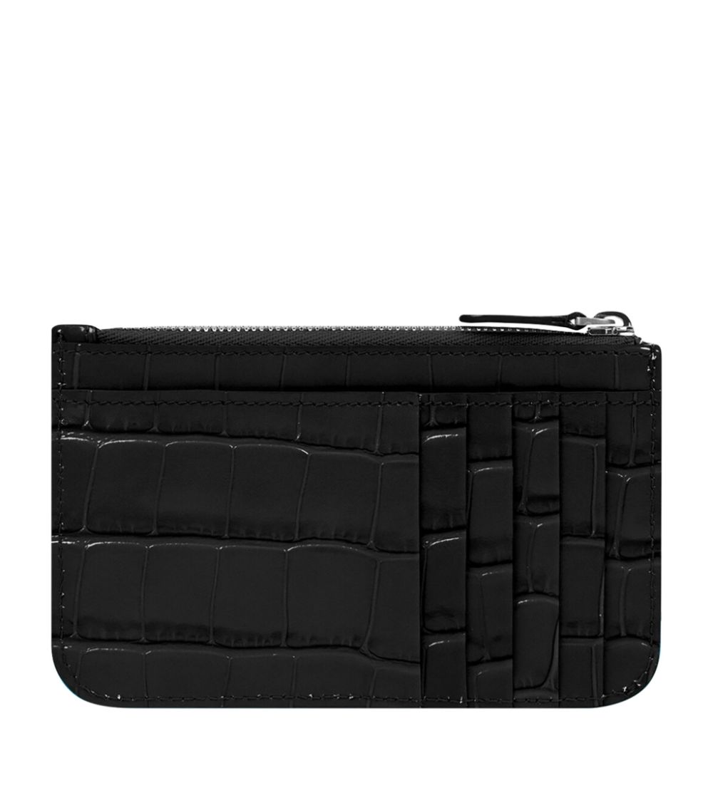 Balenciaga Balenciaga Leather Croc-Embossed Card Holder