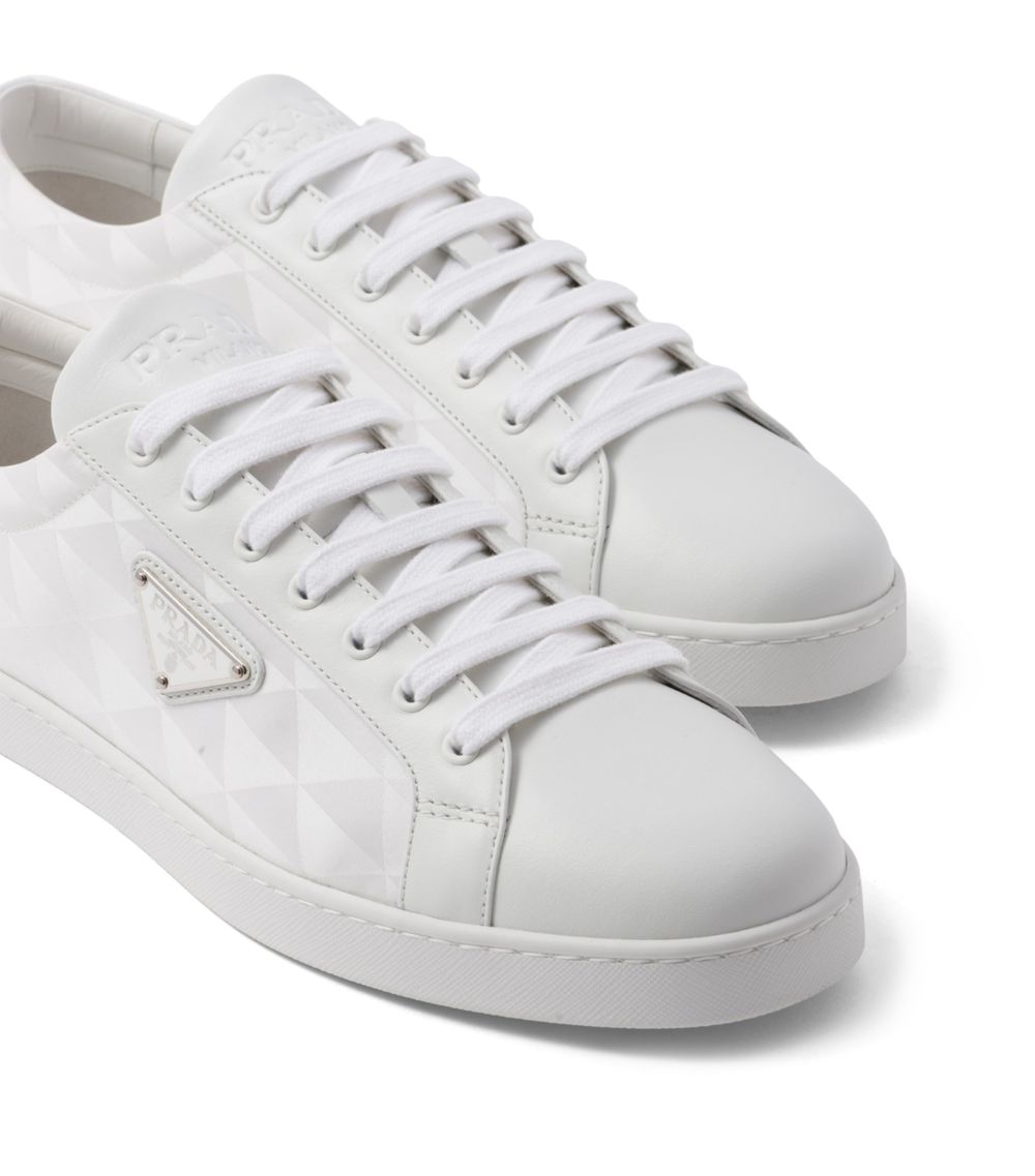 Prada Prada Leather and Re-Nylon Sneakers