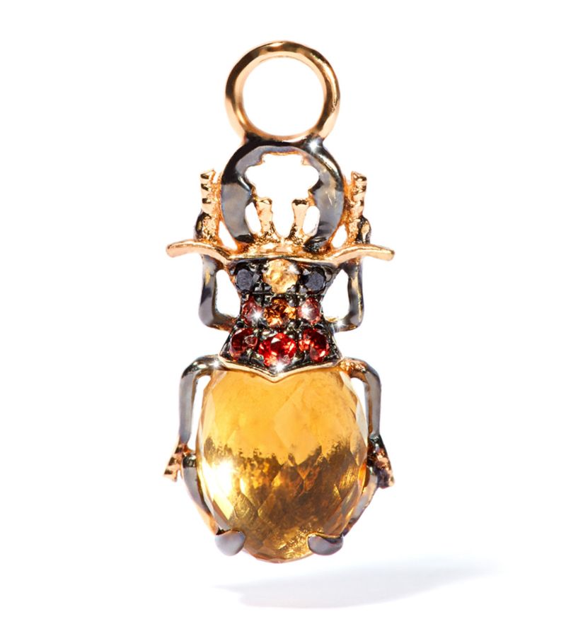 Annoushka Annoushka Yellow Gold And Citrine Beetle Single Earring