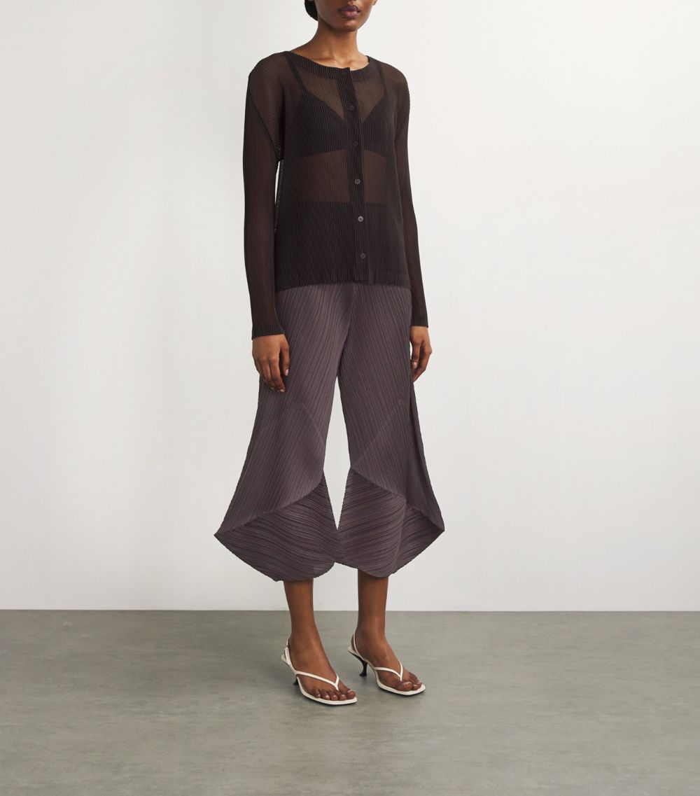 Pleats Please Issey Miyake Pleats Please Issey Miyake Pleated Chili Peppers Wide-Leg Trousers