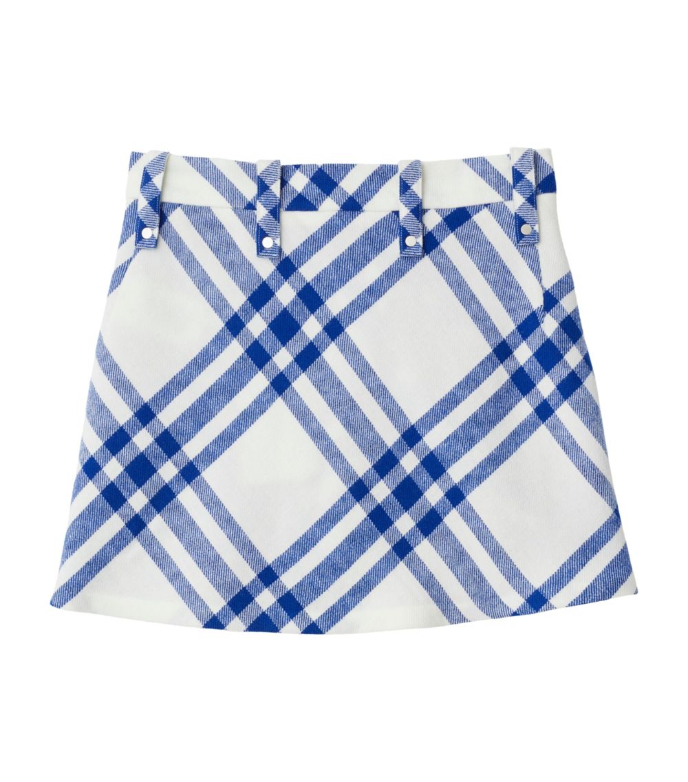 Burberry Burberry Wool Pleated Check Mini Skirt