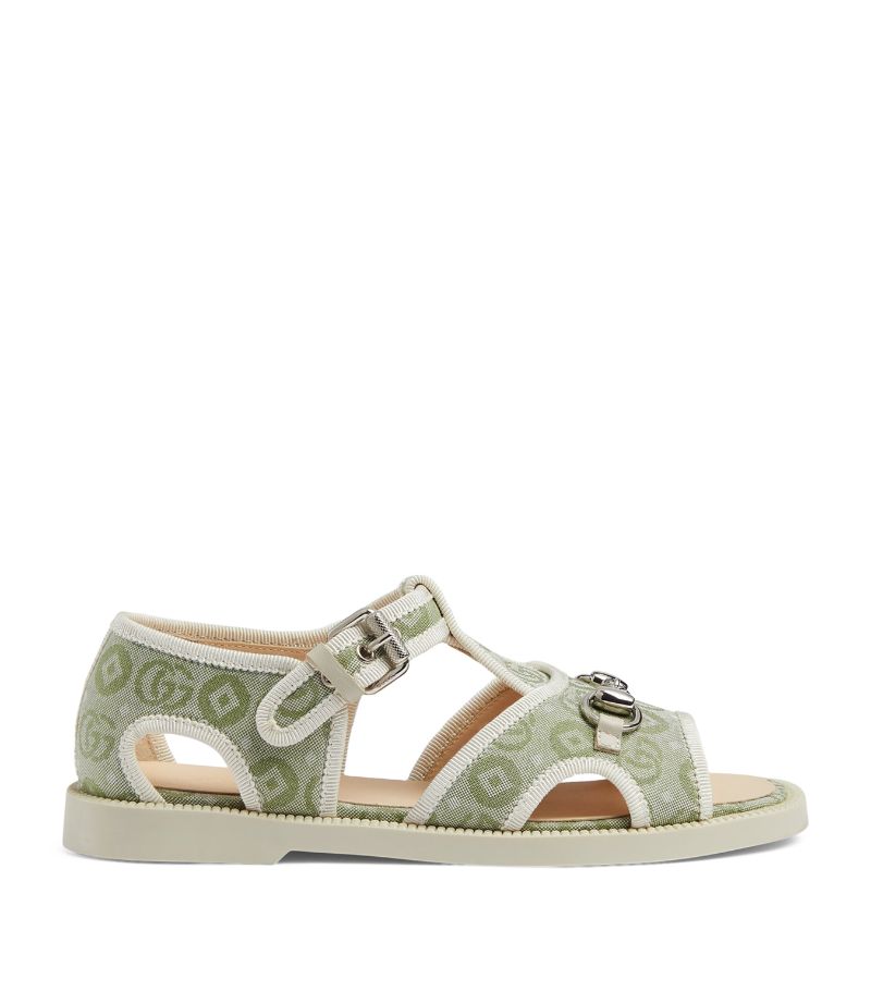 Gucci Gucci Kids Canvas Horsebit Gg Sandals