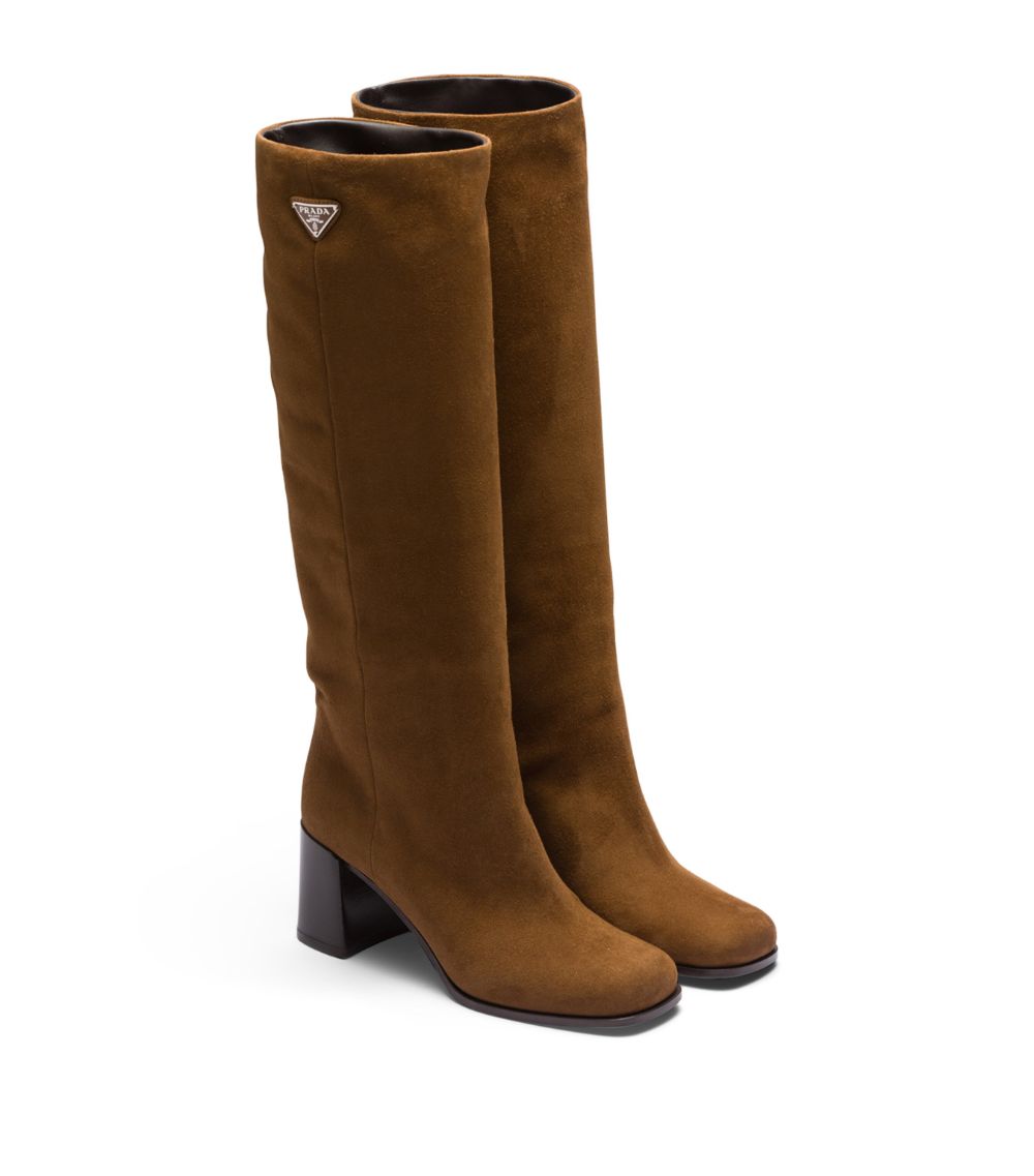 Prada Prada Suede Knee-High Boots 65