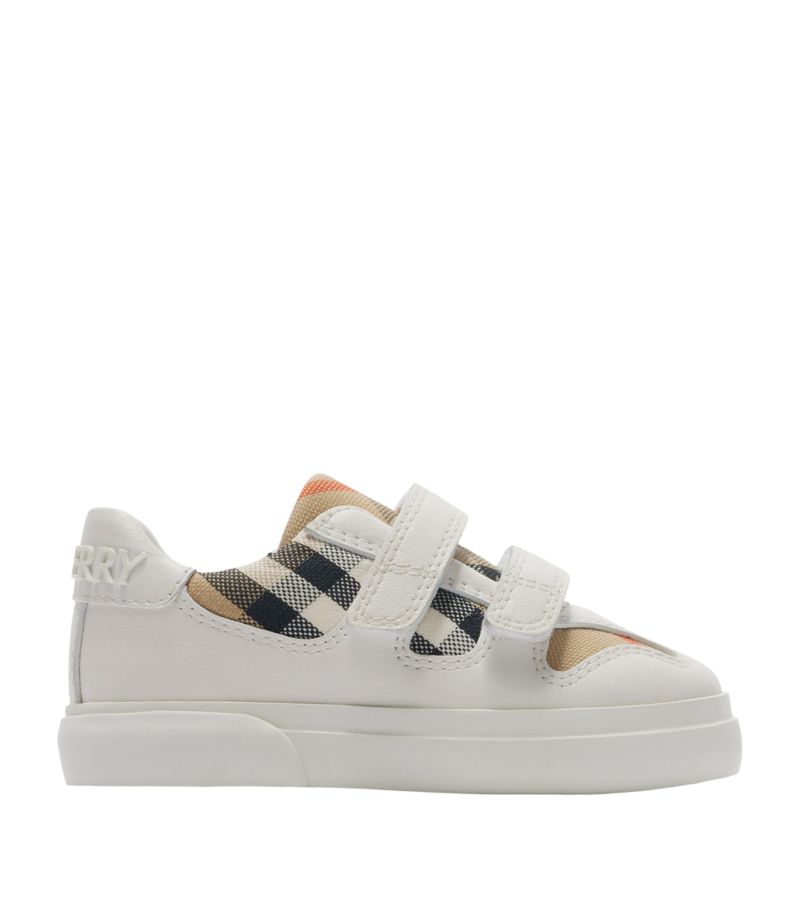 Burberry Burberry Kids Leather Check Sneakers
