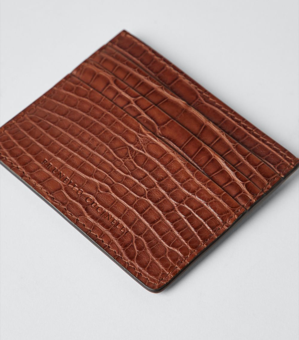 Brunello Cucinelli Brunello Cucinelli Croc-Embossed Leather Card Holder