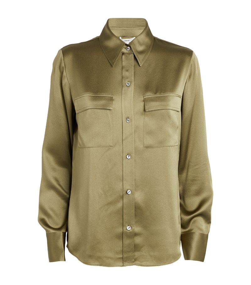 Vince Vince Silk Pocket-Detail Shirt