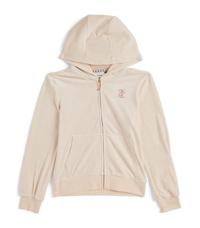 Juicy Couture Kids Juicy Couture Kids Velour Diamanté Zip-Up Hoodie (7-16 Years)