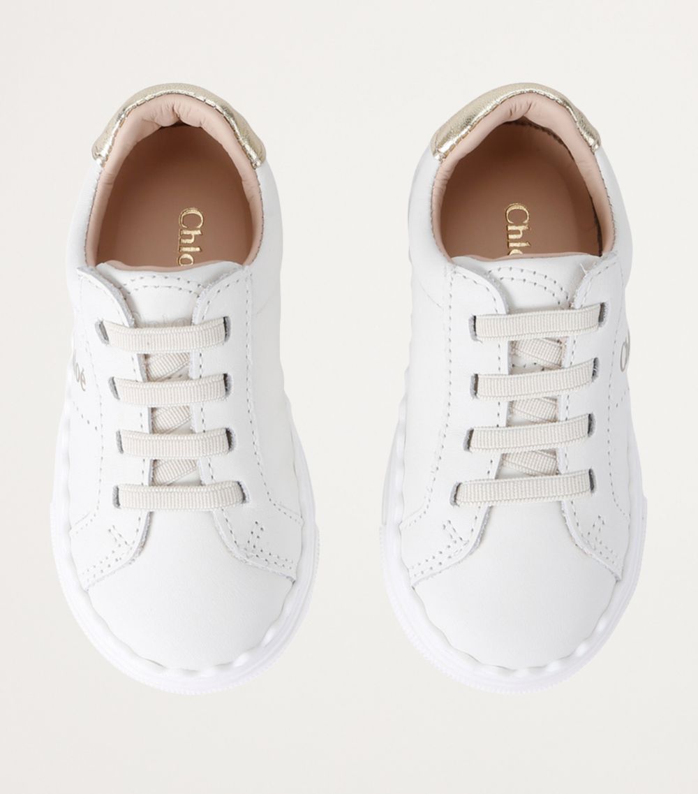 Chloé Kids Chloé Kids Leather Logo Sneakers