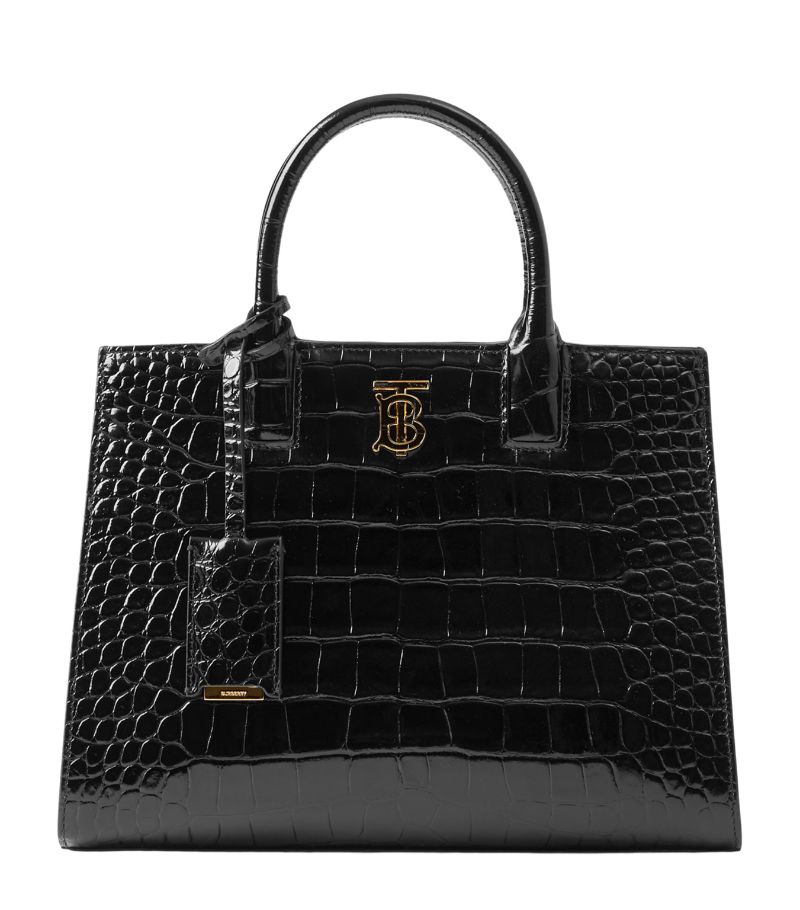 Burberry Burberry Mini Croc-Embossed Frances Tote Bag