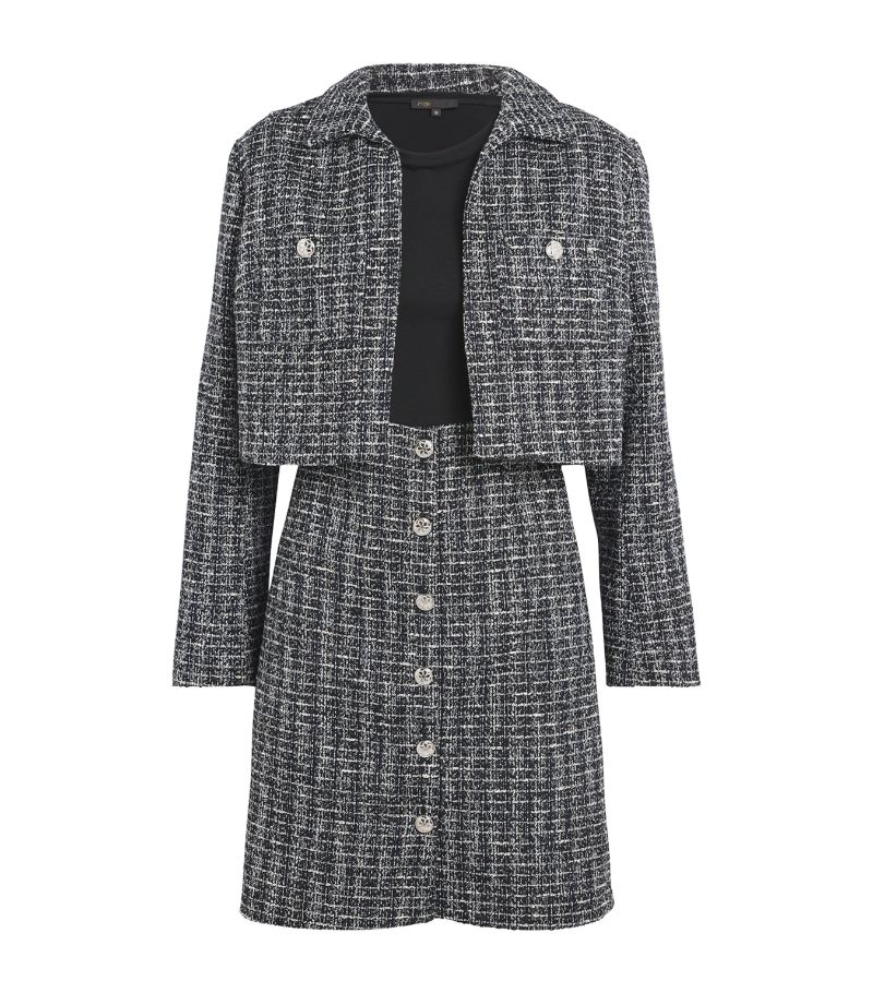  Maje Tweed Jacket And Mini Skirt Set