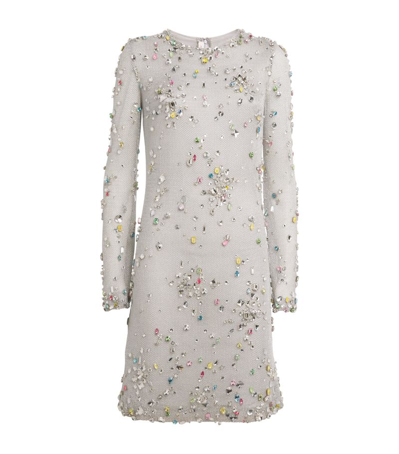  Celia Kritharioti Crystal-Embellished Mini Dress