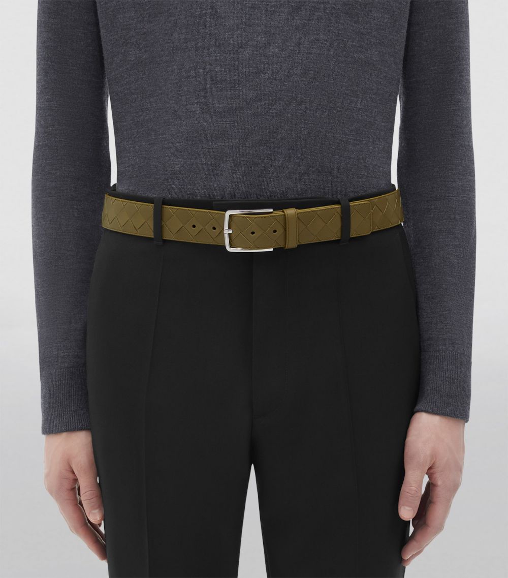 Bottega Veneta Bottega Veneta Leather Intrecciato Belt