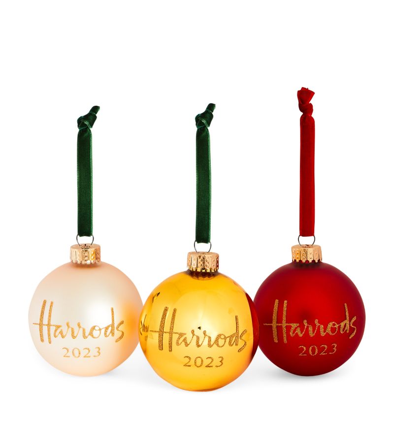 Harrods Harrods Glass Elegance Baubles (Set of 3)