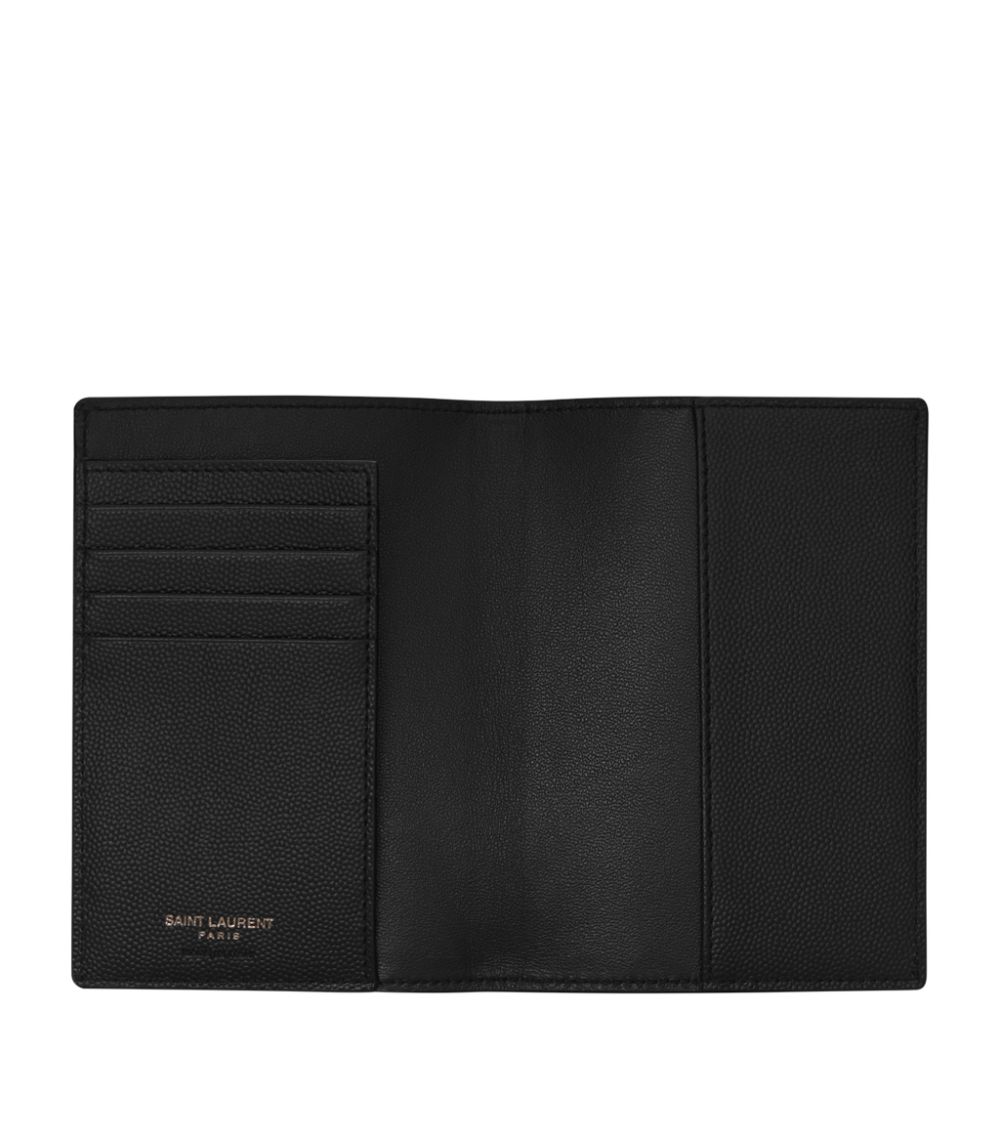 Saint Laurent Saint Laurent Grained Leather Monogram Card Holder