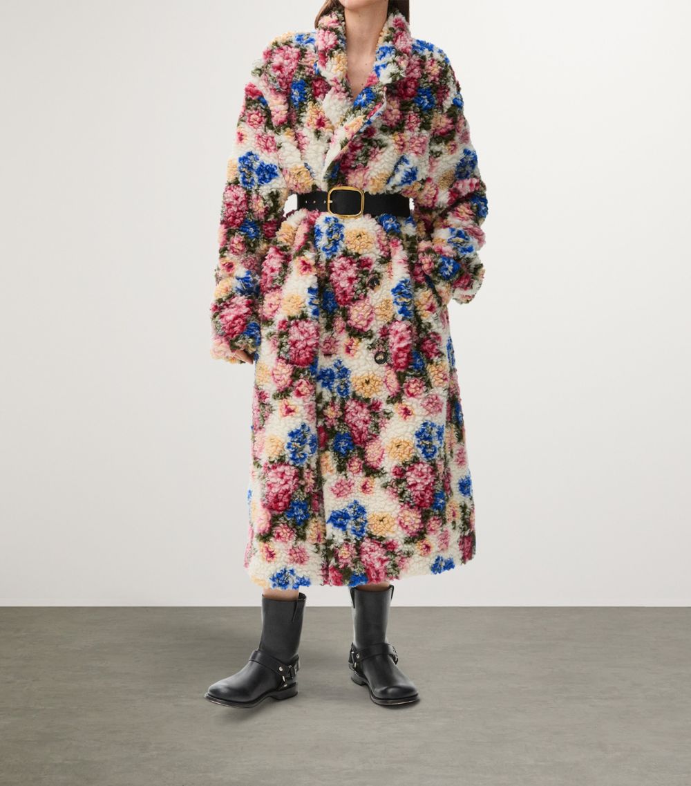 Loewe Loewe Belted Floral Double-Breasted Coat