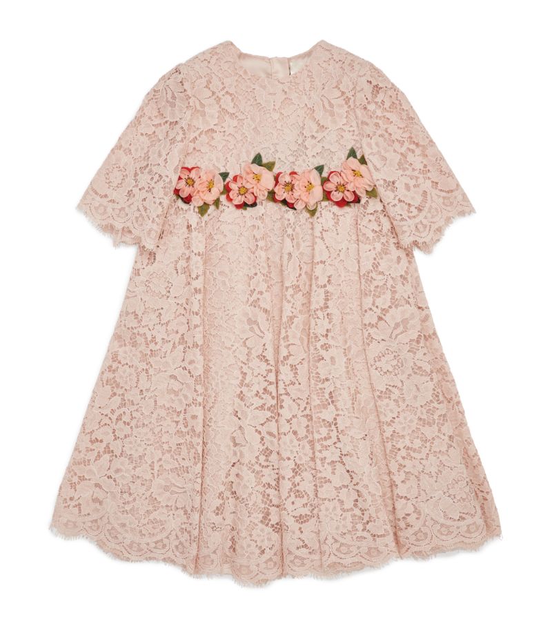 Dolce & Gabbana Dolce & Gabbana Kids Crochet Floral Dress (8-12 Years)