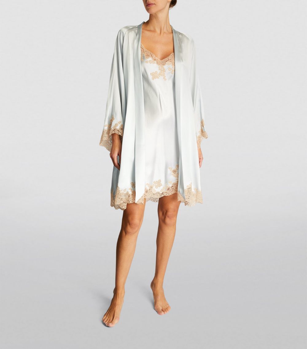 Carine Gilson Carine Gilson Silk Lace-Trim Mini Nightdress