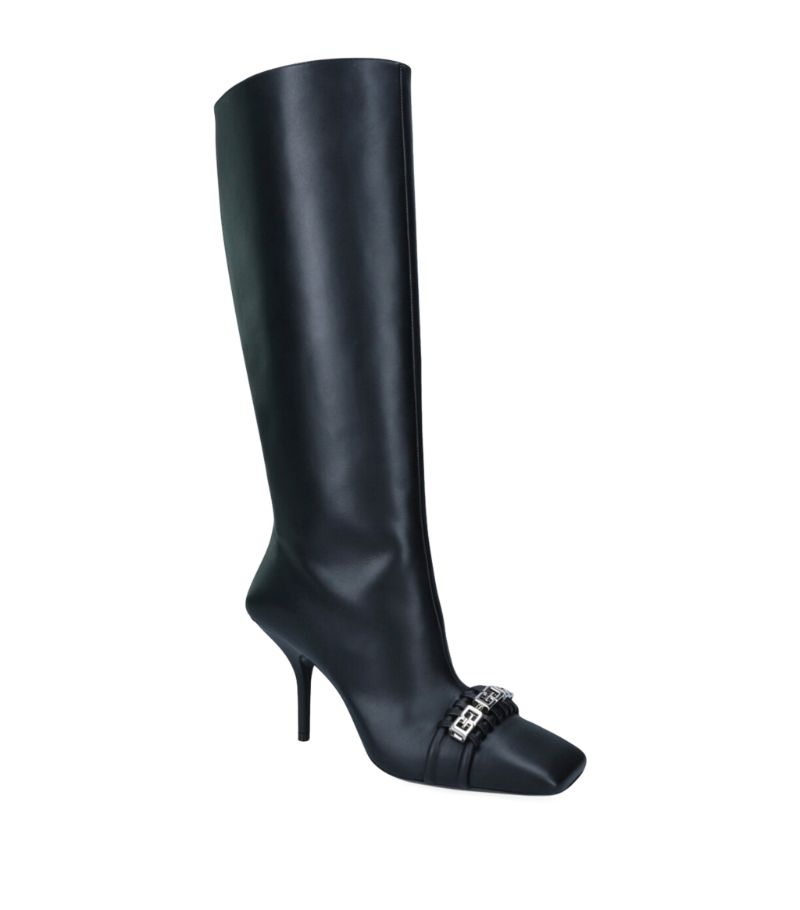 Givenchy Givenchy Leather Woven Toe Knee-High Boots 90