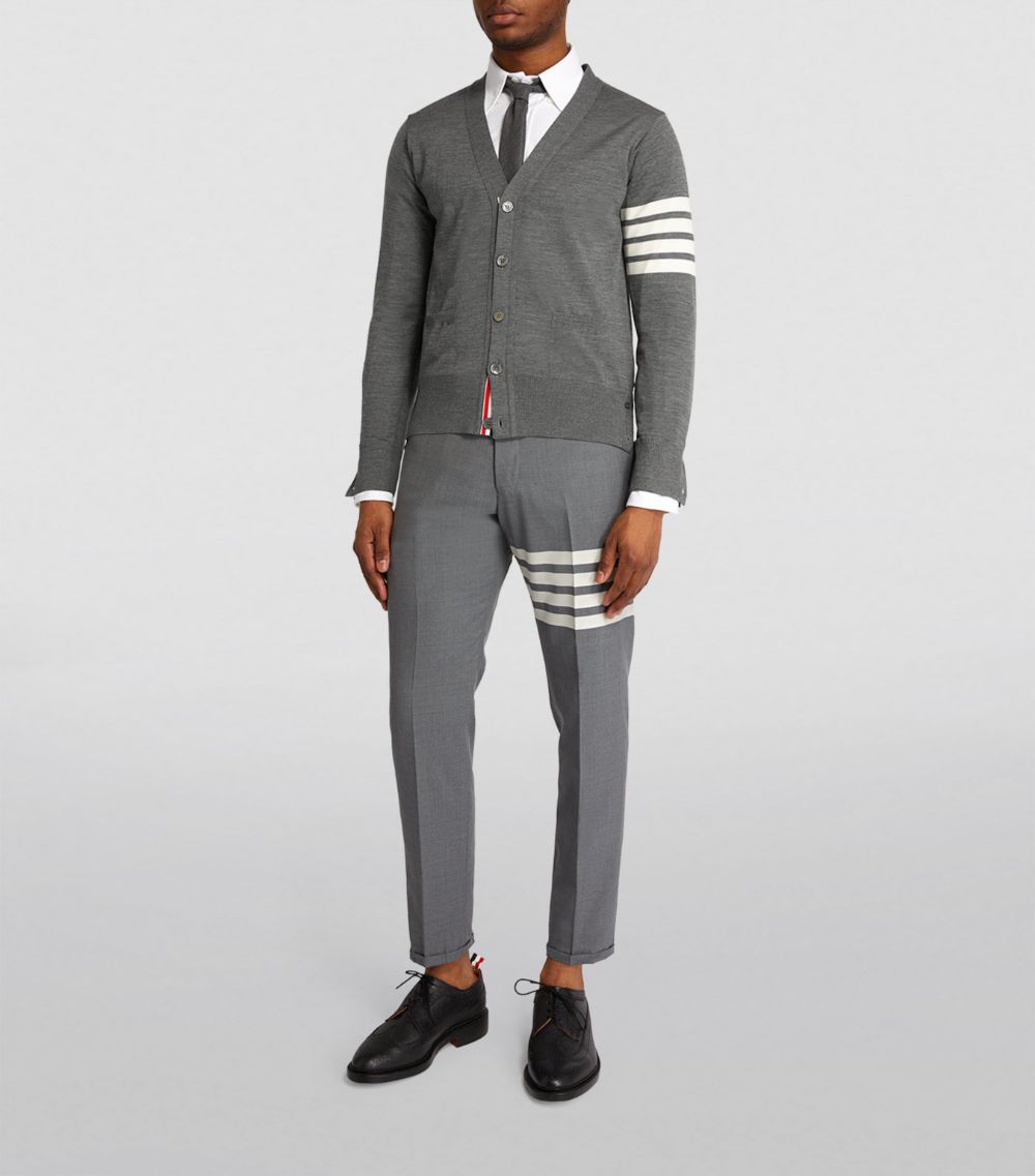 Thom Browne Thom Browne Virgin Wool 4-Bar Stripe Cardigan