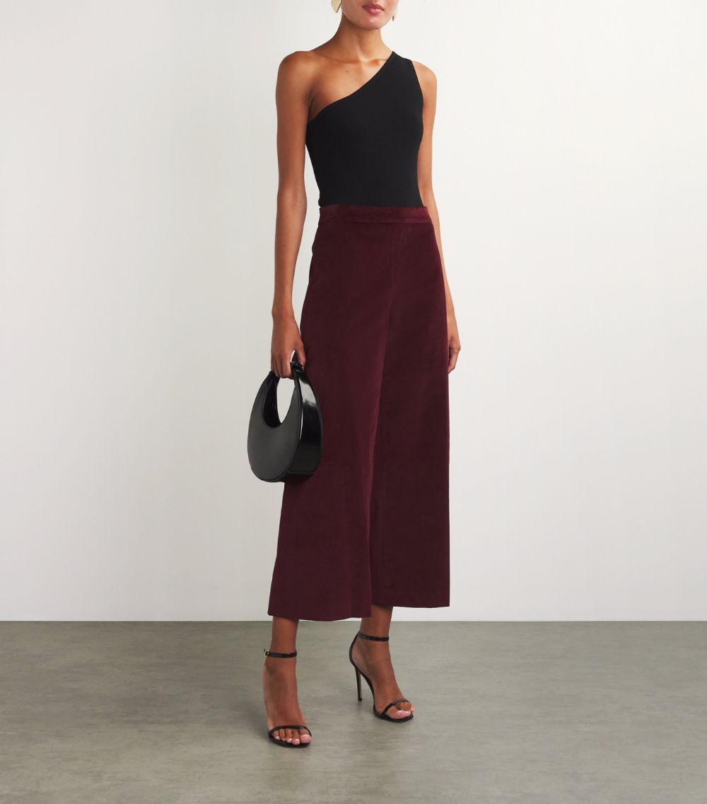 Frame Frame Cropped Velvet Wide-Leg Trousers