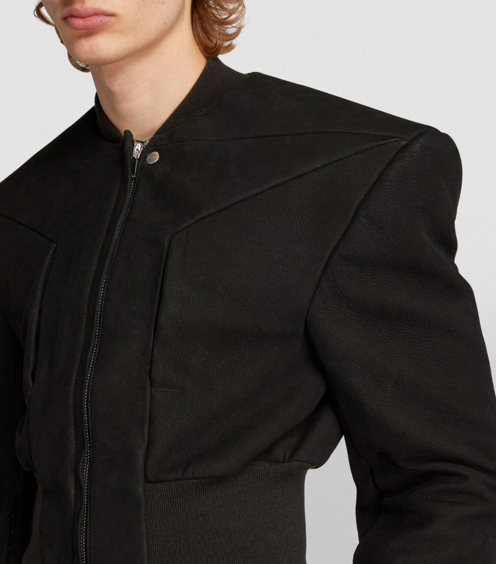 Rick Owens Rick Owens Leather Padded-Shoulder Bomber Jacket