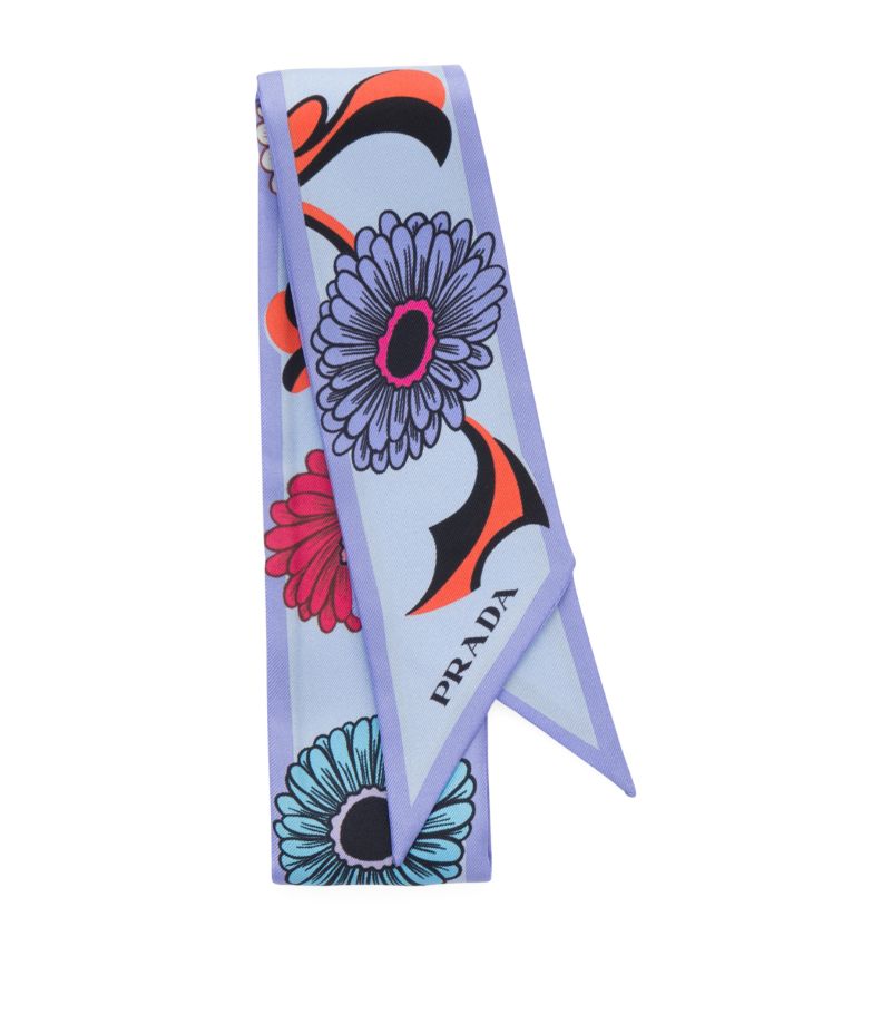 Prada Prada Silk Daisies Skinny Scarf