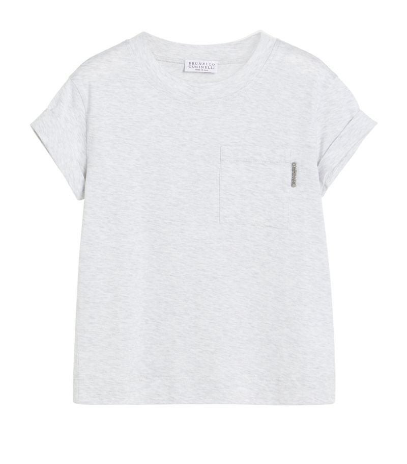 Brunello Cucinelli Kids Brunello Cucinelli Kids Cotton Monili-Trim T-Shirt