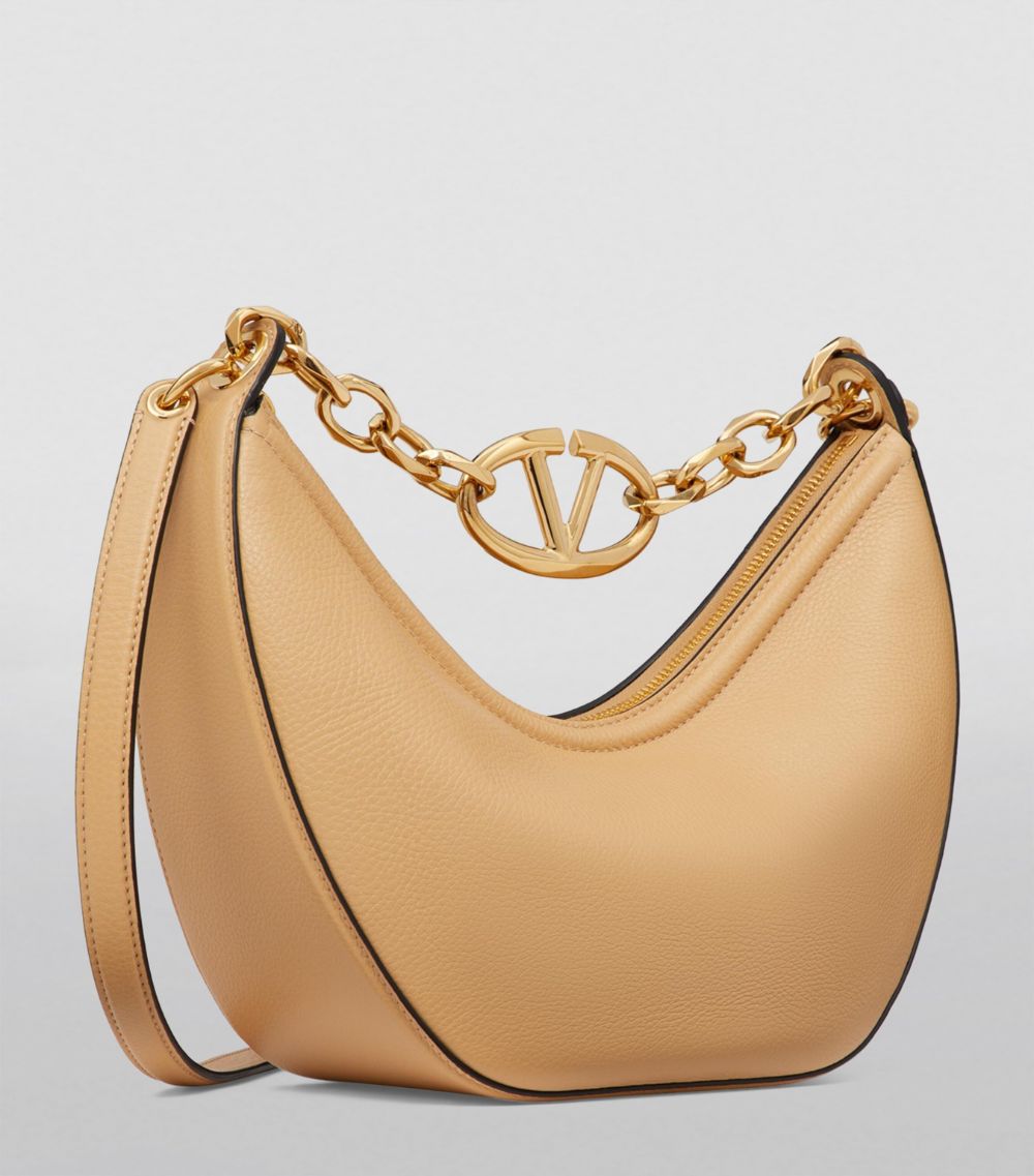 VALENTINO GARAVANI Valentino Garavani Leather Vlogo Moon Shoulder Bag