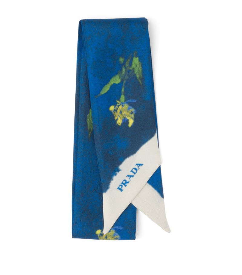 Prada Prada Silk Iris Skinny Scarf